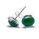 925 Sterling Silver Oval  Green Onyx Bead Stud Earrings(033422W)