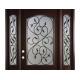Hollow Wrought Iron Glass Safety Tempered Technical Entry Door Suit Oval Shaped