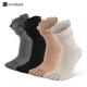 Women Ruffle Cuff Non Slip Yoga Socks Five Toe Grip Pilates Socks