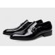 Comfortable Handcrafted Men's Dress Shoes Black Italian Monk Strap Men'S Shoes