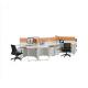 Acrylic Office Workstation 6 Person Cluster Workstation 2000mm 1500mm