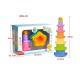Educational Colorful Baby Stacking Toys With Flower Shape Plastic Cups