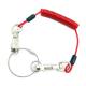 Red Expandable Steel Wire Coil Tool Lanyard For Safety At Height 1.5mm