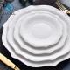 Round Irregular Pattern 5 Inch White Minimalism Ceramic Plates Ror Restaurant