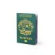 PU Leather Cover Passport Booklet Printing With Logo Gold Foiled 90mmxH125mm