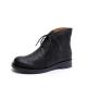 S230 Warm and velvet thick lace-up leather ankle boots fashion all-match rubber outsole women's shoes