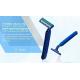 Blue Color Twin Blade Disposable Razor Causes No Allergy Non-Slip Rubbers Material