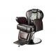 WT-6924 Brown Vintage Barber Shop Chairs Reclining Backrest With Tilted Footrest