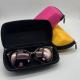 Suede Surface Multicolor zipper glasses case Hard Cover