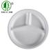 Biodegradable disposable sugarcane fiber 3 compartments divided food tray