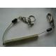 Transparent PU Coated Stainless Steel Wire Inside Tool Coiled Leash Holder w/Snap Hooks