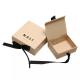 Collapsible Jewelry Packaging Boxes Magnetic Jewelry Paper Box With Black Ribbon