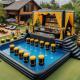 Pool Bar Inflatable Floating Pool Bar For Backyard Inflatable Bar Pool With Seats