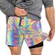 Double Layer Rainbow Reflective Sweat Shorts for Workout within 7 Days Sample Order