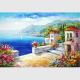 Hand - painted Impressionism Mediterranean Oil Painting Vacation Harbor