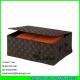 LDKZ-022 popular brown strap woven basket double woven storage box with hinged lid