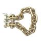 Standard 3/8x 15 Links Zinc Yellow Plated Link Chain Grade 70 Chain with Double Clevis