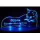 12cm Kitten Led Edge Lit Sign Custom Acrylic Edge Lit Signs Purple