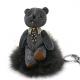 3D Bear Doll Key Ring Silver Reflective Cloth Material Filled Cotton 13cm Size