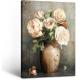 Vintage Peony Canvas Wall Art Floral Decor Painting for Rustic Home Decor