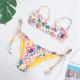 Push Up bikini set With Floral Print Random Tropical Self Tie Bikini