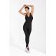 Senda Oem Odm Black Tight Breathable Yoga Jumpsuit Yoga Clothes Set