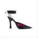 Women Heeled Shoes Fashion Banquet High Heeled Sandals Sexy Point Toe Lace-Up Leather Shoes