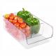 Refrigerator Organizer Bin with Removable Dividers Clear Plastic Storage Bins for Freezer, Kitchen Cabinets