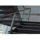 Indoor 304 Stainless Steel Glass Railing With Satin Or Mirror Post Finishes