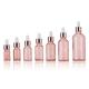 Wholesale Pink Glass Essential Bottle With Golden Aluminum Dropper Cap