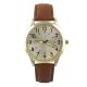 Quartz Alloy Casual Leather Watch 17mm Strap Electroplating Case For Famale