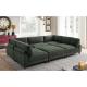 Guangdong removable backcushion Chair+armless chair+Corner Chair+ottoman Dark Green Corduroy sectional modular sofa bed