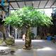 Large Size Artificial Bodhi Tree Double Branch Trunk Design For Hotel Lobby Decoration
