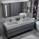 OEM/ODM Wall Mount Floating Bathroom Vanity Sink Slate Top Solid Wood