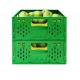 Green Heavy Duty Transportation Plastic Crate for Warehouse and Supermarket Storage
