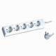 European/German Type 5-way Power Socket without Children Protection On/Off Switch Light