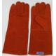 15 inch Split Leather Safety Welding Gloves Orange color
