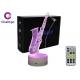 Magic Saxophone 3D Lamp , 3D Illusion Night Light Touch Switch OEM Accepted