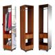 Multifunctional 180cm Movable Mirrored Wooden Clothes Wardrobe