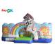 Unicorn Theme Kids Jumping Castle Slide Tarpaulin Inflatable Bouncy House With Blower