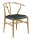 European style elegant Y back aluminium or solid wood chair with black cover