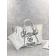 30cm 23P Chanel Deauville Tote Bag White Ecru Black Stripe