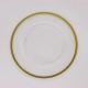 Gold Beaded Clear Acrylic Charger Plates Round Plate Gold Rim 33CM