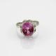 Women Jewelry 9mmx11mm Oval  Pink  Topaz  Cubic Zircon 925 Silver Ring(R196)