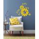 New Design Yellow Vinyl flower 3D Wall Sticker Clock, House Decoration Decals