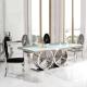 Rectangle Marble Dining Table With 8 Chairs 201 Stainless Steel Leg