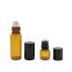 Empty Amber Glass Roller Bottles Essential Oil With Steel Roll