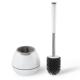 Toilet Brush And Holder Set Silicone Bristles With Tweezers Pink