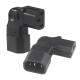 QIUCABLE Left Angle IEC Adapter, C14 Male to C13 Female, 90 Degree Plug, 250V AC, 10A Max, 100% Pure Copper, PVC Jacket (B09V122QLV)