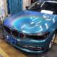 1.27m Slidable Laser Blue Glitter Vinyl Wrap Air Release high gloss car wrap